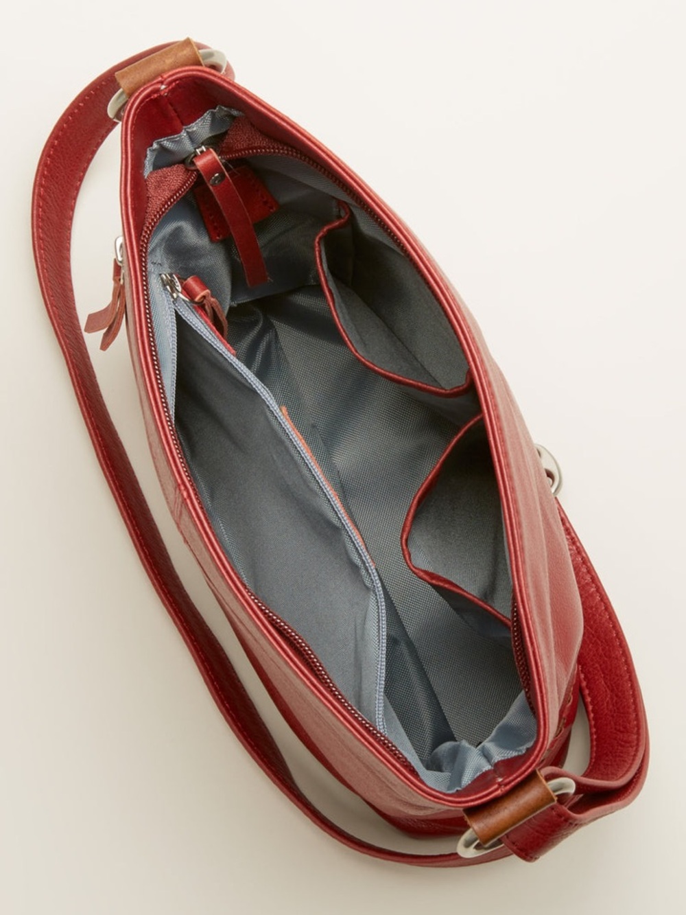 Osgoode Marley Classic‎ Red Leather Braided Accent Crossbody Bag - Picture 3 of 14